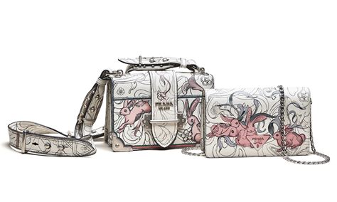 prada james jean bunny bag|PRADA X JAMES JEAN Glace Calfskin Rabbit Print Cahier Bag .